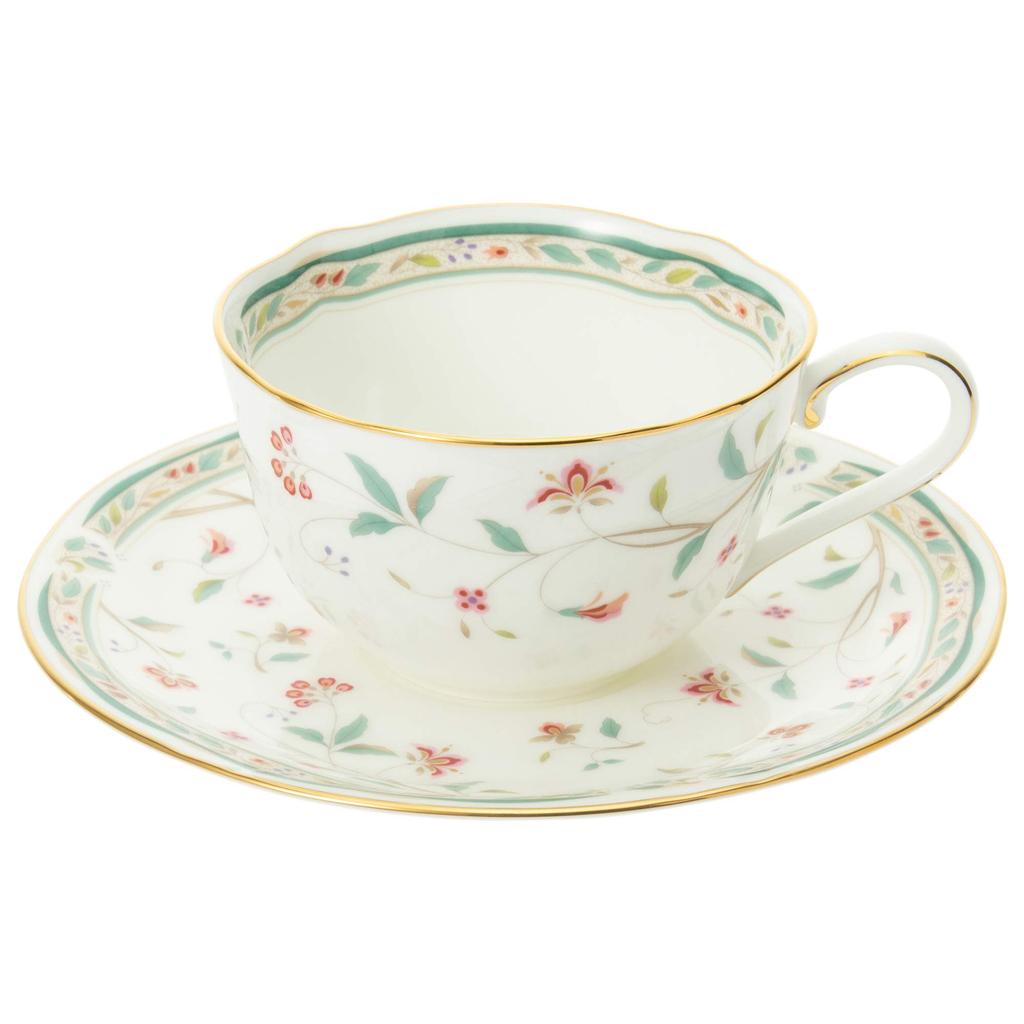 Noritake Cup & Saucer (for Both Coffee and Tea), 220cc, Floral Print, Bone China, T59387A/4409