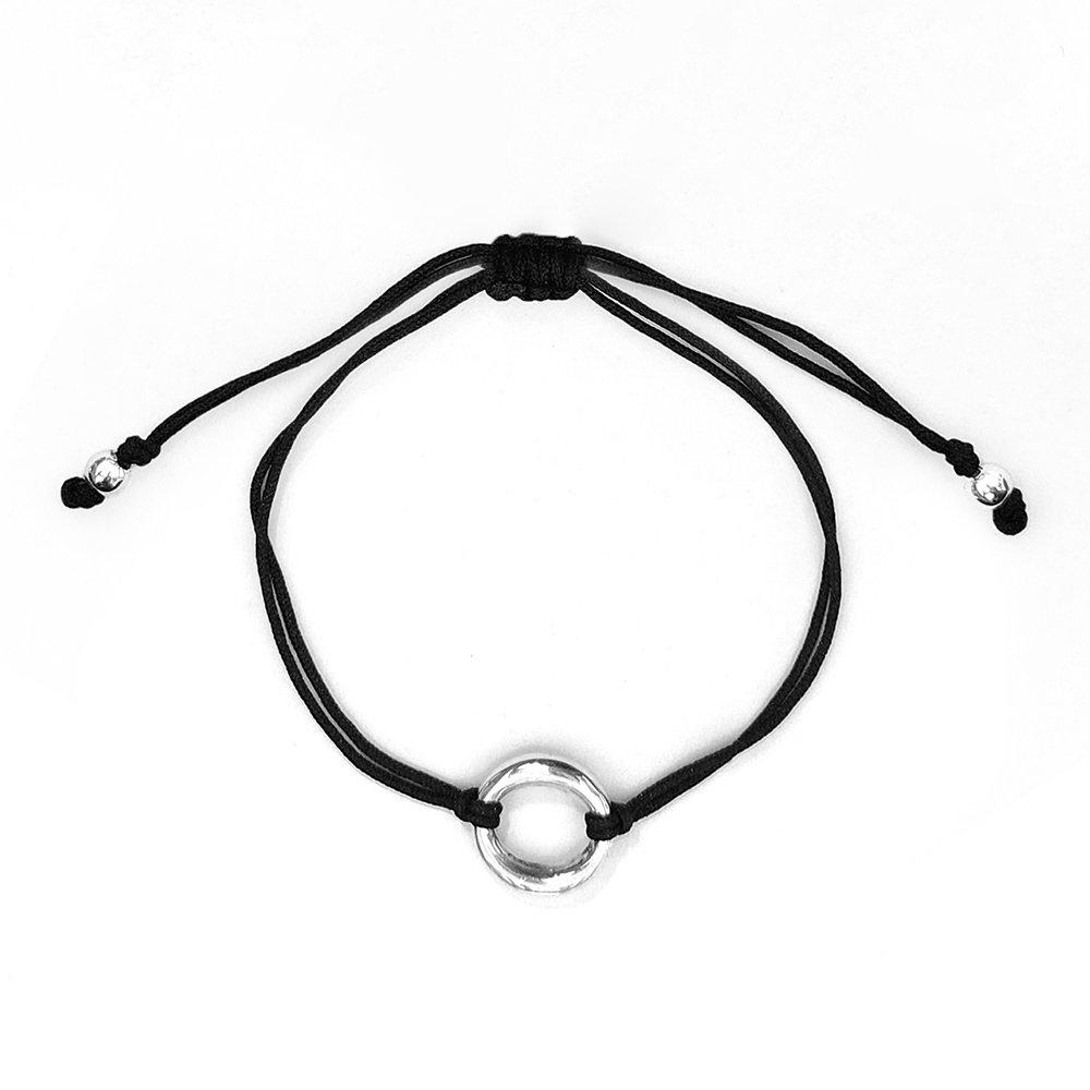 Maison Silver Minimal Black Bracelet