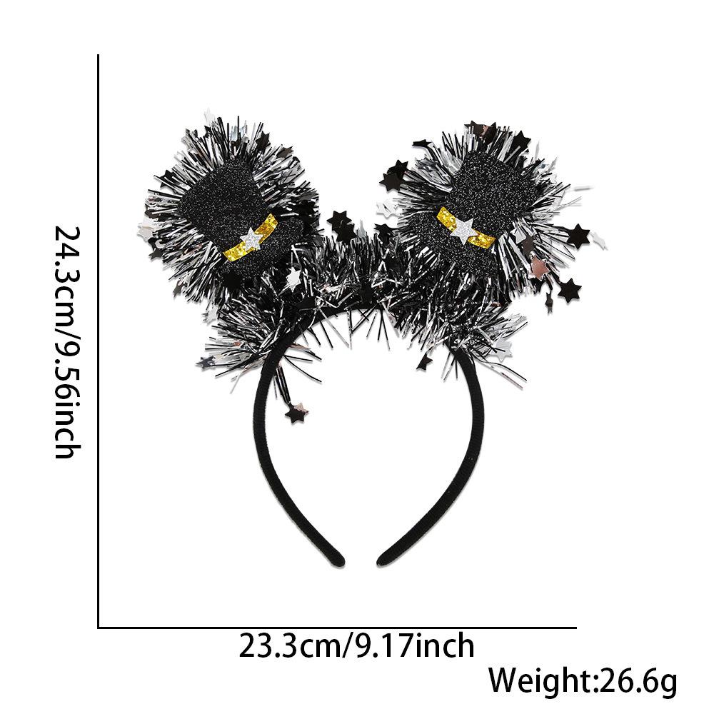 Black Gold Hair Band Decorative 2026 Celebration Headband New Year'S Eve Headband Comfortable Holidays Hair Accessory For New