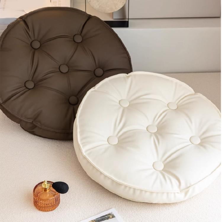 Round Cushion PU Lather Floor Sitting Pillow For Yoga Meditations Relaxation Reading Corner Seat Pad Home Decors Gift