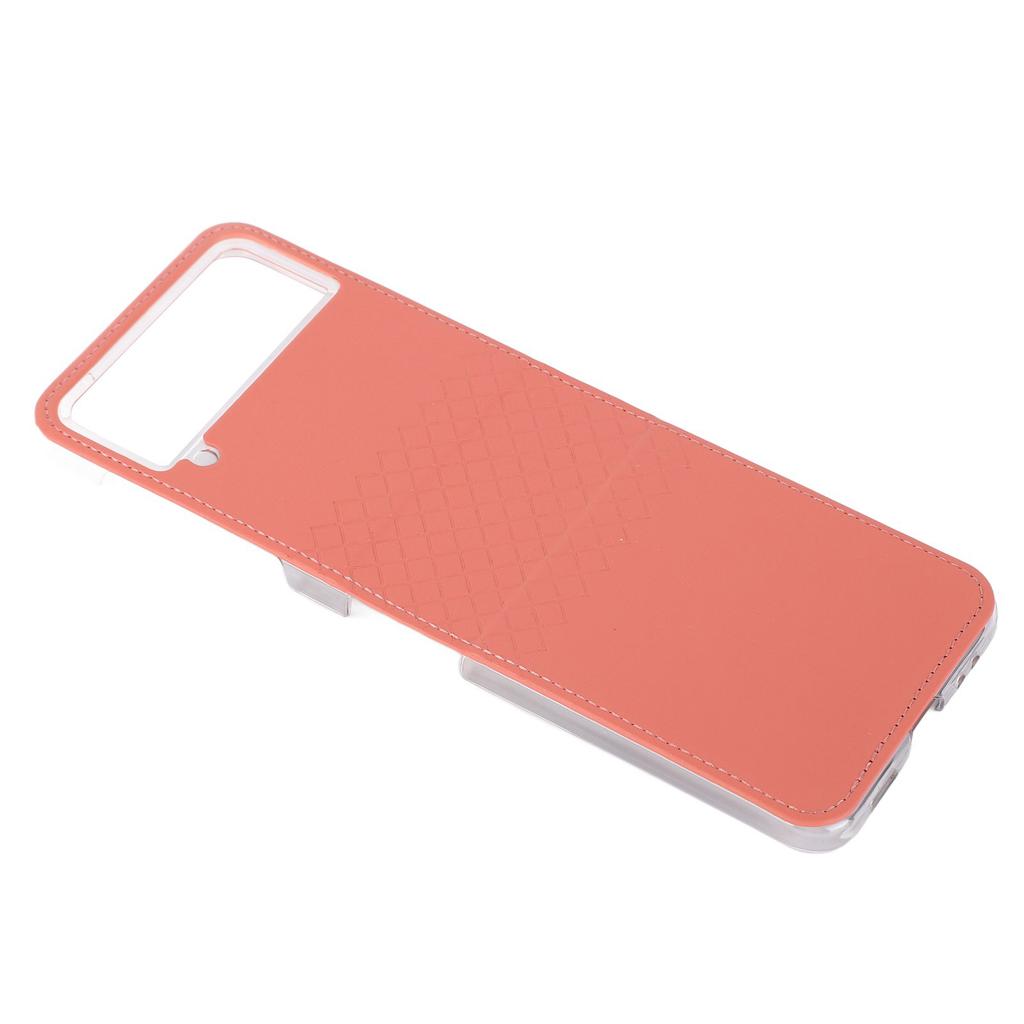 Back Cover for Samsung Z Flip 4 PU Leather TPU Shockproof Protective Foldable Phone Rear Case for