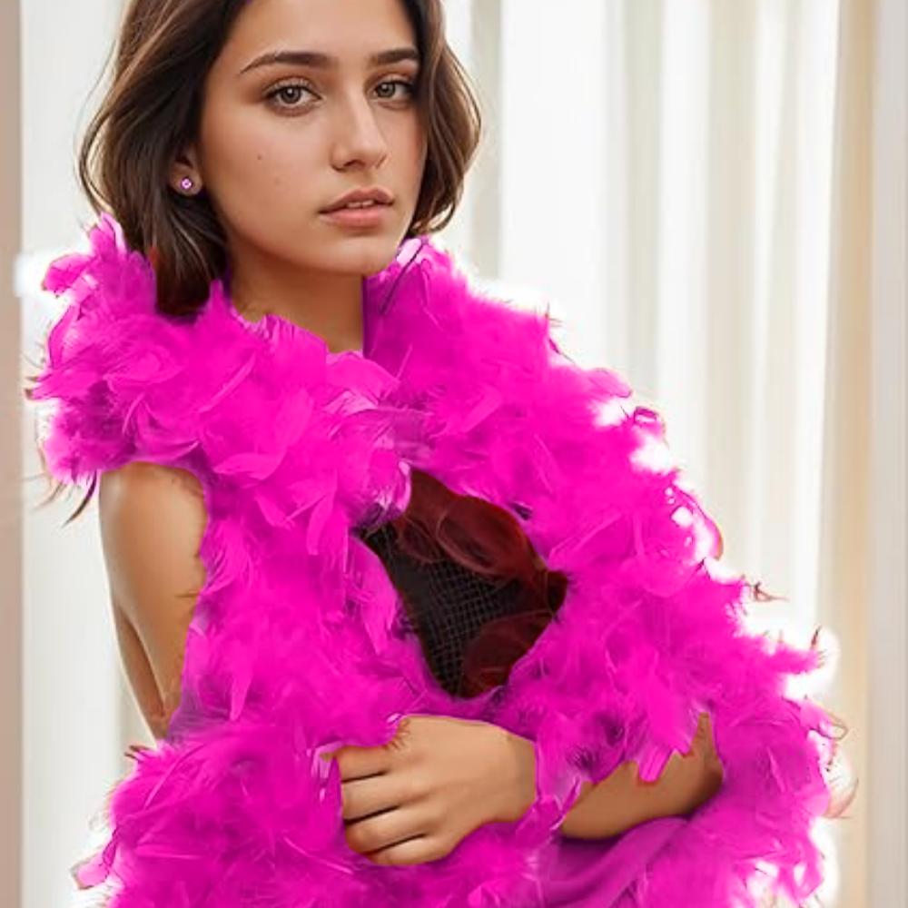 DIY Fluffy Rose Turkey Feather Boa 40G 60G 90G 2 Meter Chandelle Feathers Shawl Scarf for Carnival Party Dress Clothes Decoration