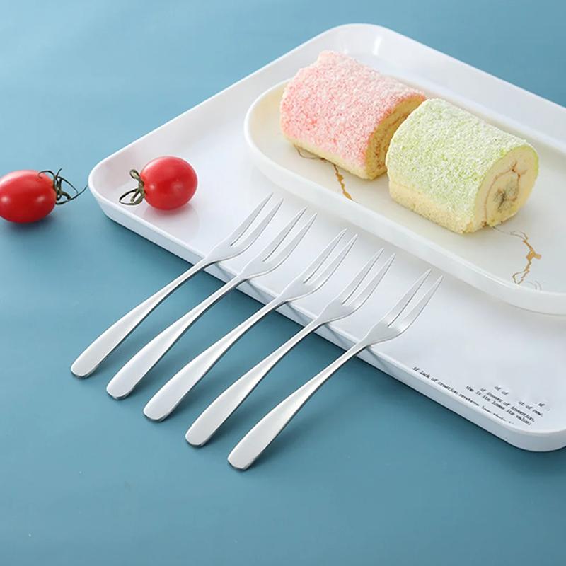 5/10st 13cm Rostfritt Stål Fruktgafflar Salladsgaffel För Kafeteria Restaurang Hemfest Dessertgaffel Vacker Fruktgaffel Servis
