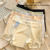 Ourofeng Women's Seamless Ice Silk Mid-Waist Briefs with Breathable Cotton Crotch