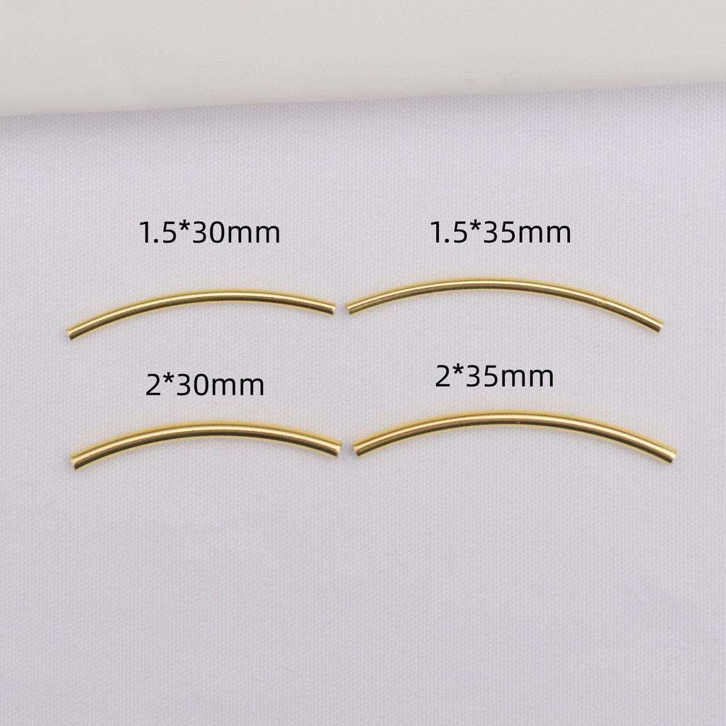 50pcs 14K Gold Bag, Color-Preserving Glossy Elbow Diy Bracelet, Bracelet, Glossy Round Tube Sleeve, Jewelry Accessories Material
