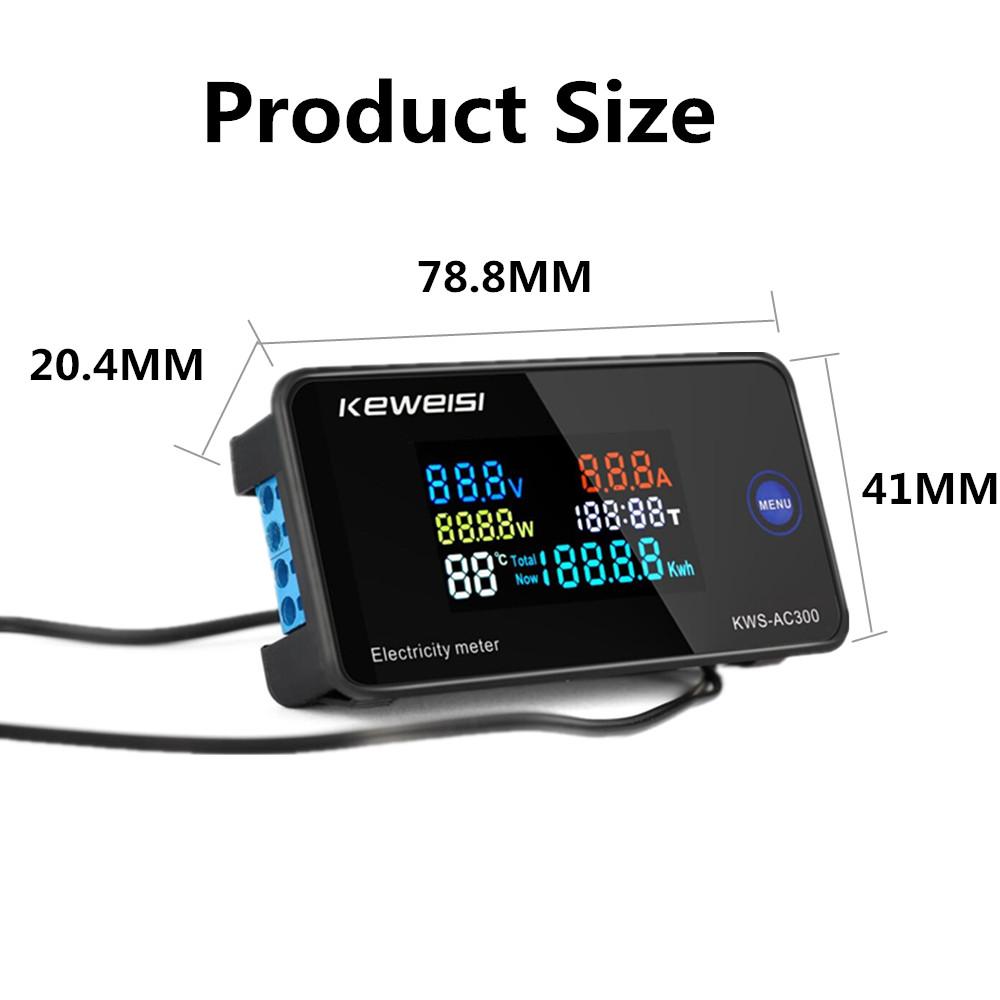 KWS-AC300 Digital Voltmeter AC 50-300V Voltage 45-65Hz Power Energy Meter LED AC Wattmeter 0-100A Detector