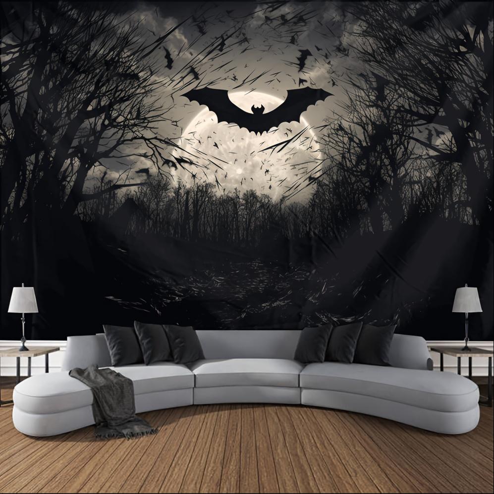 VIKAMA Halloween Tapestry DarkThemed Bat Wall Hanging Living Room  Bedroom Decor Tapestry Home Decor