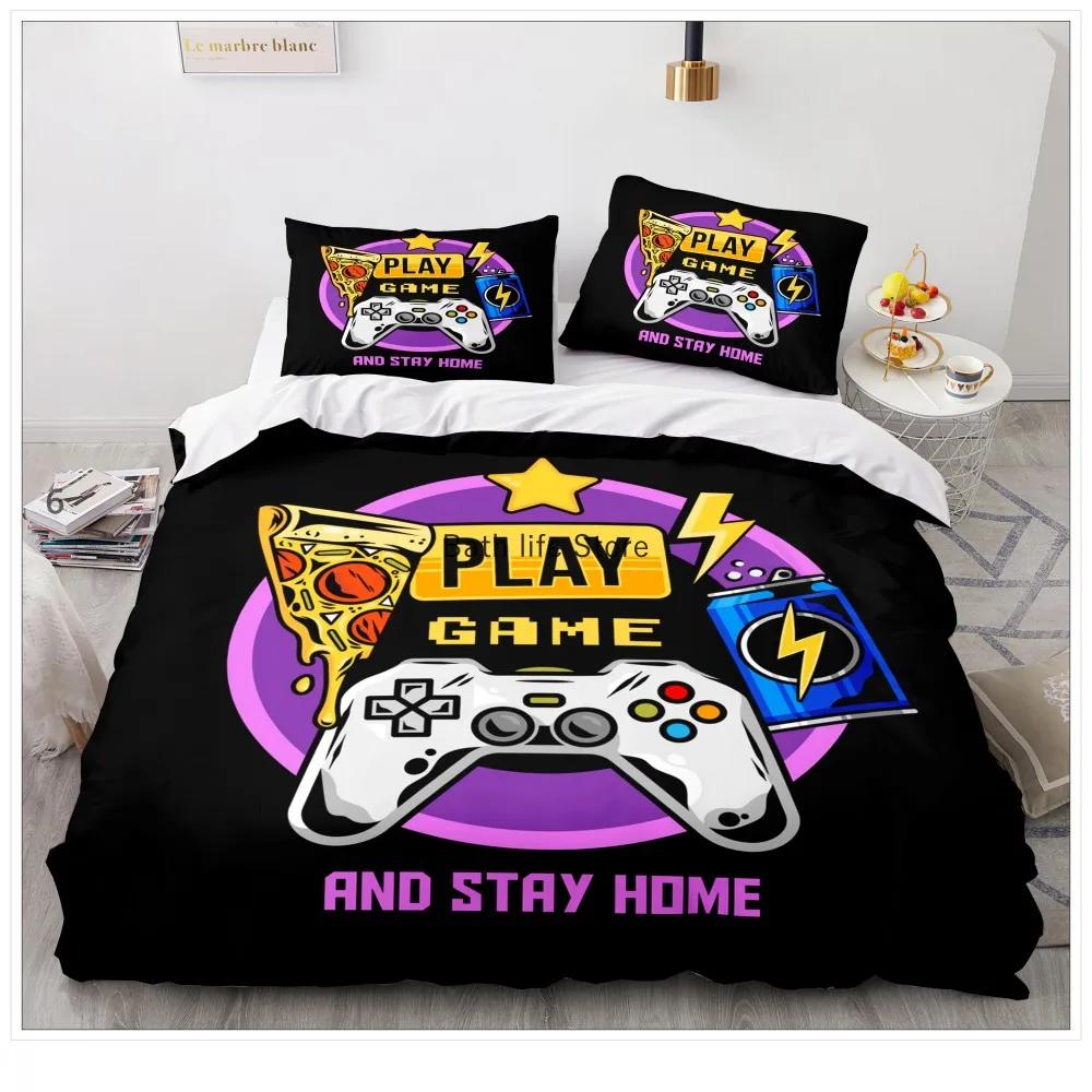 Fashion Game Controller Bedding Set Queen Size Duvet Cover Set Creative Black Comforter Bed Cover Set 2/3pcs Home Textile 3D
