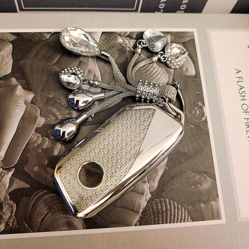 White Diamond Tpu For Bmw I7 X7 G07 Lci Ix I20 X1 U11 7 Series G70 G09 Xm U06 G81 M3 Remote Car Ey Case Cover Fob Keychain Ring