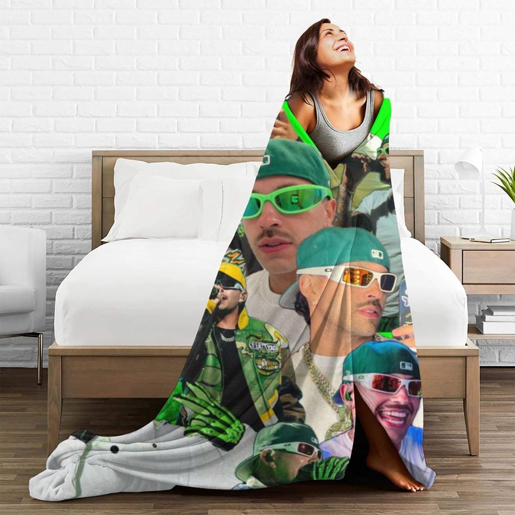 F-Feid Ferxxos Flannel Blankets Quality Super Soft Music Singer Throw Blanket Autumn Travel Office Bedroom Graphic Bedspread