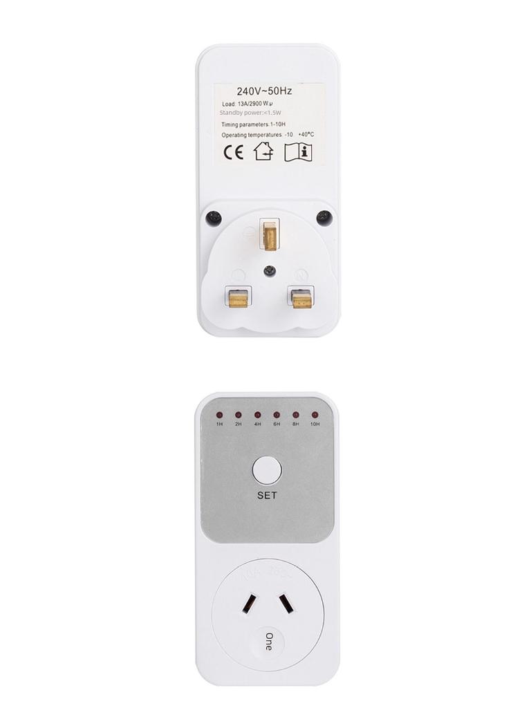 10-Hour Countdown Electric Bicycle Charging Socket Plug - EU/US/UK/FR/AU