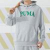 Puma Letter Print Hooded Casual Long Sleeve Sweatshirt Unisex Sweatshirt Gray 682921-04