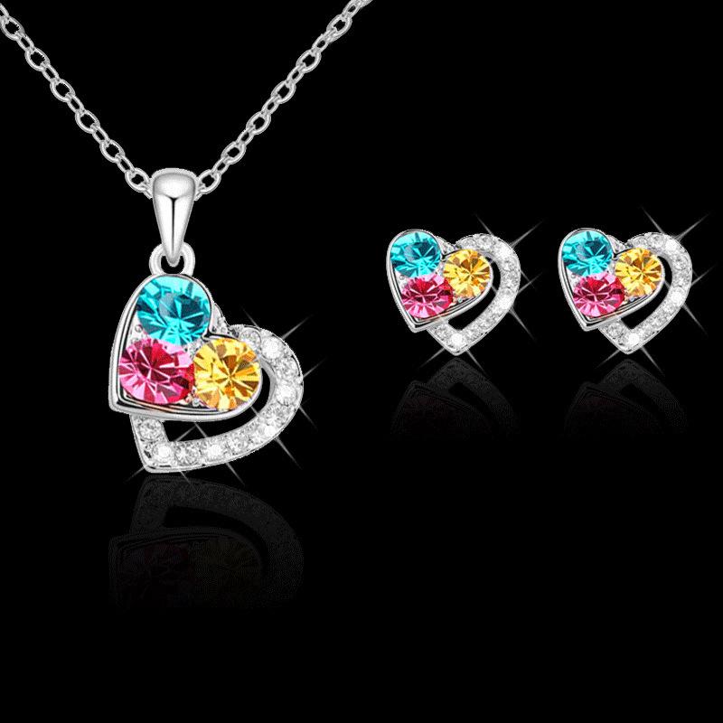 Women's European & American Luxury Jewelry Set: Necklace & Stud Earrings