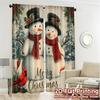 Minimalist Flat Printing Jit Curtains Without Rod Festive Snowmen Popular Fabric All Seasons Set Of 2 Made Polyester