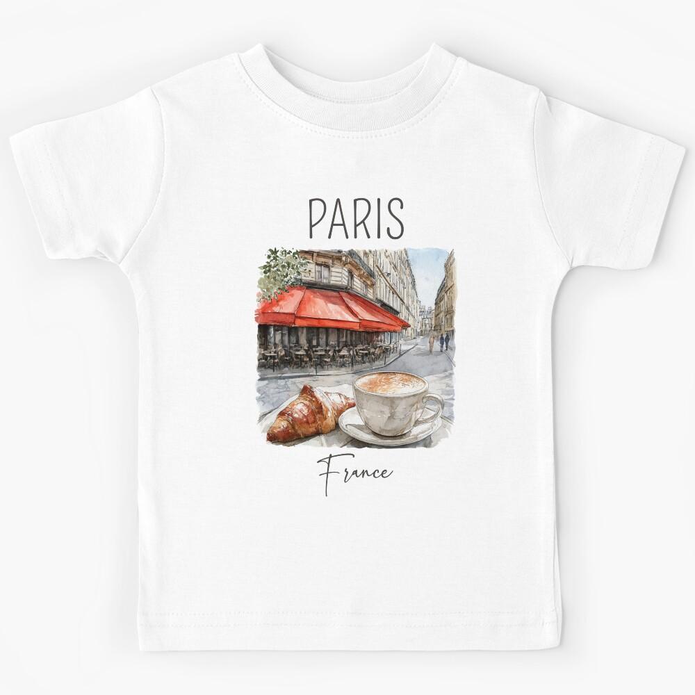 A Watercolor Design of Paris - France Kids T-Shirt 160