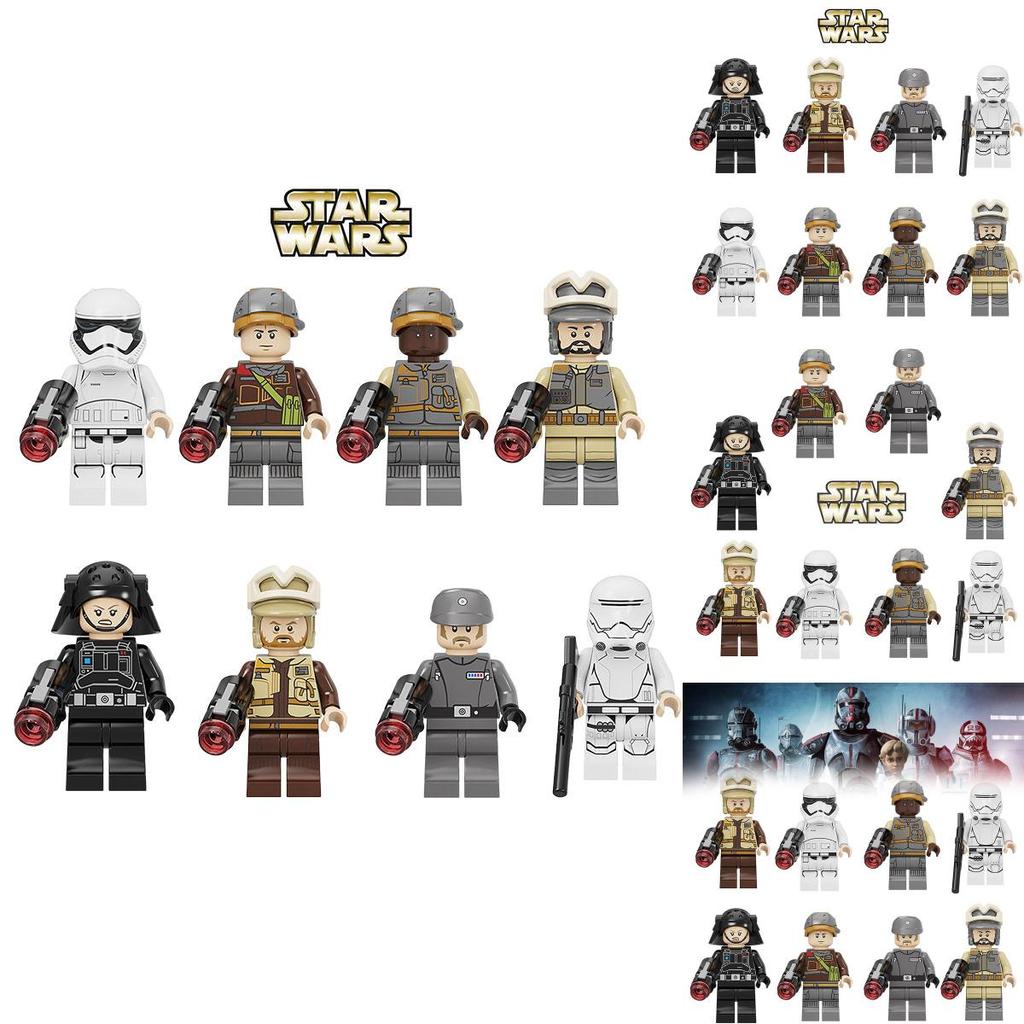Kids Building Toy Storm Trooper Snow Soldier Commander Figure Plastic Material Height 4.5cm