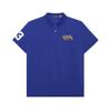 Polo Solid Color Animal Embroidery Print Short Sleeve Polo Shirt Men Tops Blue MNPOKNI1N821556-400