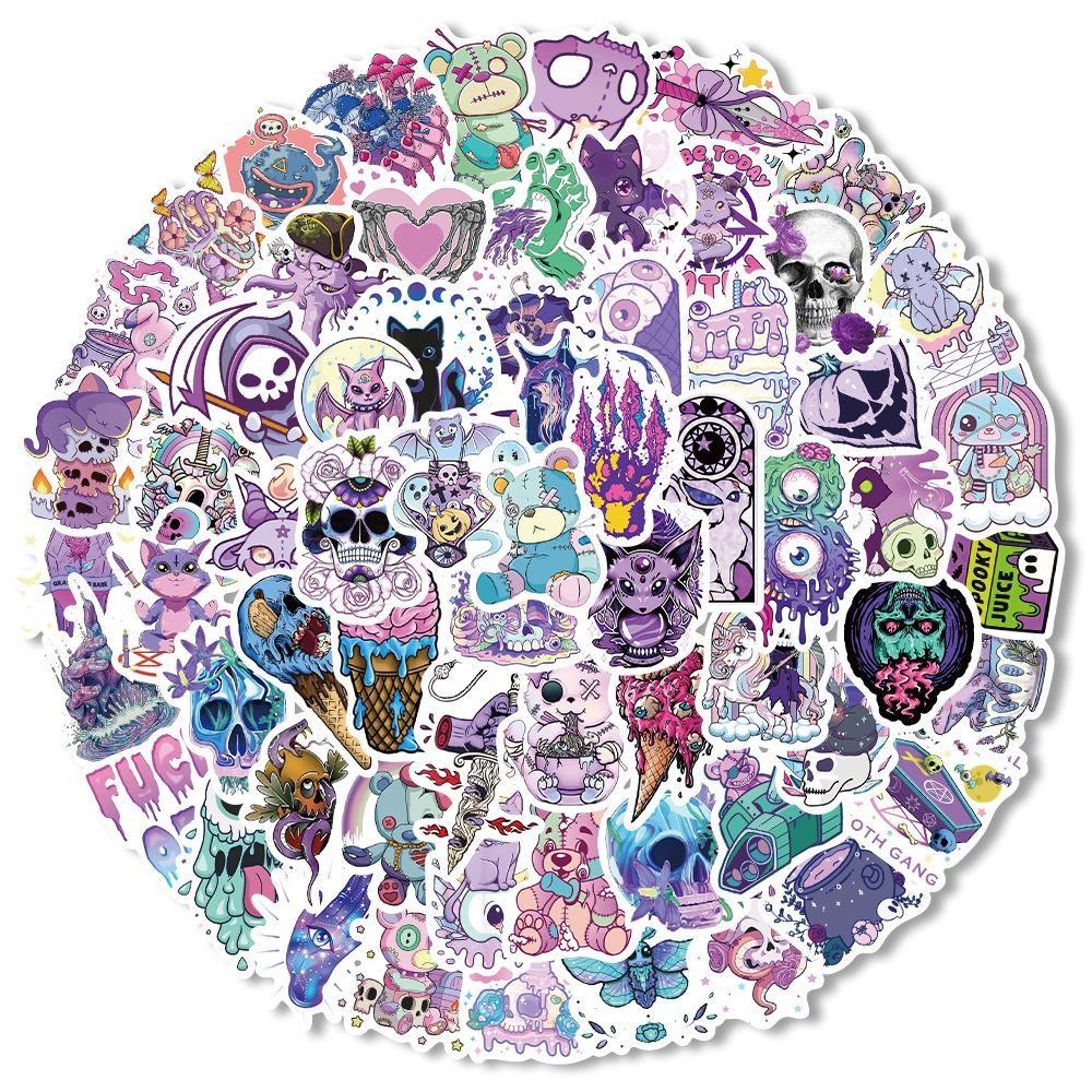10/65PCS Halloween Stickers Cat and Skull Graffiti Stickers Water Bottle Laptop Mobile Phone Skateboard Suitcase Kids Adult Stickers