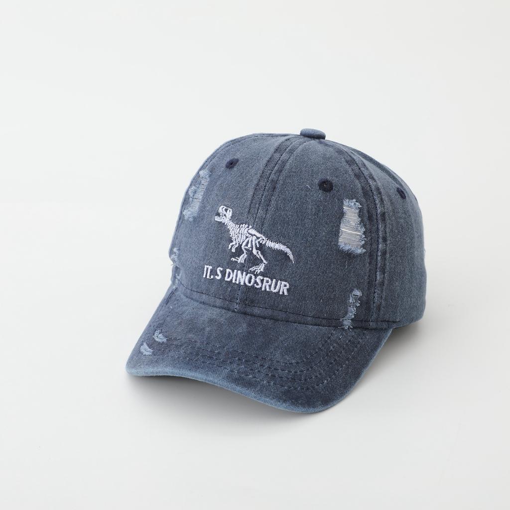 JYL TS DIY Dinosaur Kids Cap Washed Distressed Hat Cotton