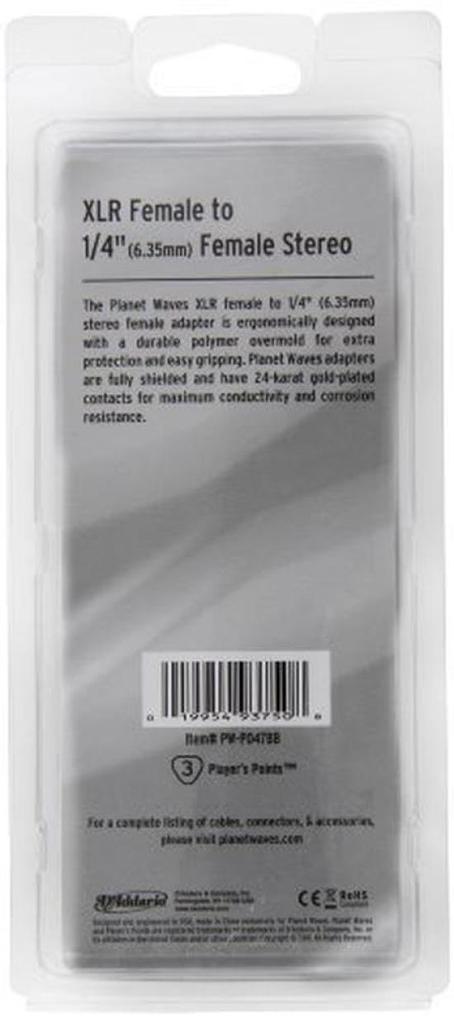 D'Addario PW-P047BB Female XLR To Female Stereo Phone Adapter
