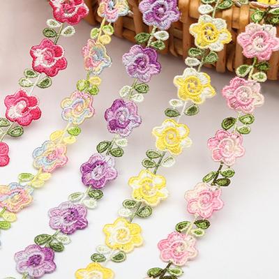 Flower Lace Trim Ribbon Vibrant Color Widely Used DIY Crafts Embroidered
