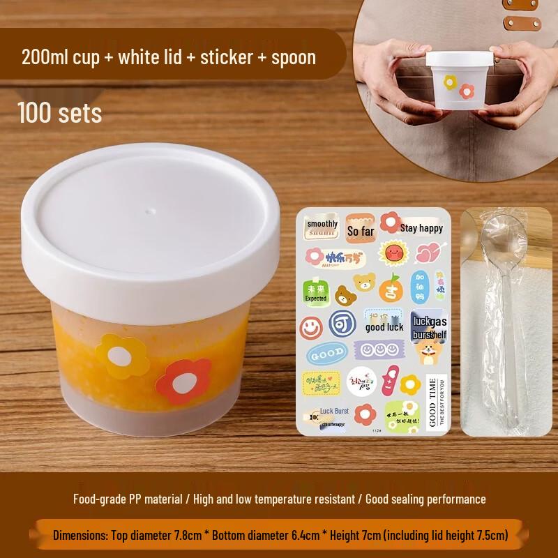 200ml Food Grade High-Temperature Soup Container Set with Spoons