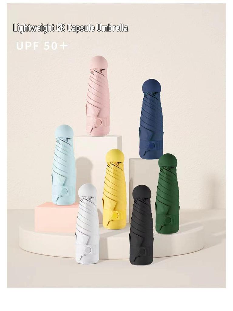 50% Off Dual-Use Mini Pocket Umbrella: Lightweight Sunshade & Rain Protection with Black Glue; Ideal for Sun Protection & Customization