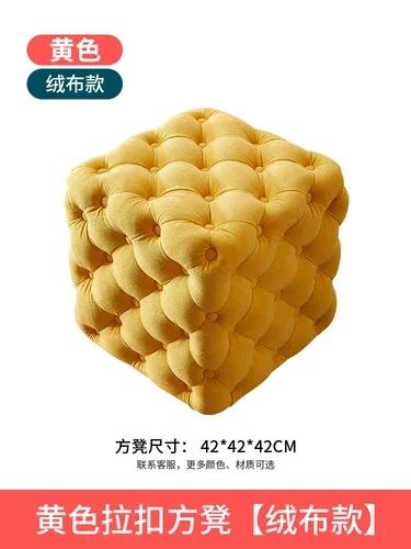 

Легкая Роскошь Пряжка-Защелка Стремянка Современный Фланелевый Пуфик для Прихожей Универсальная и Практичная Скамейка для Обуви Шикарная Домашняя Мебель