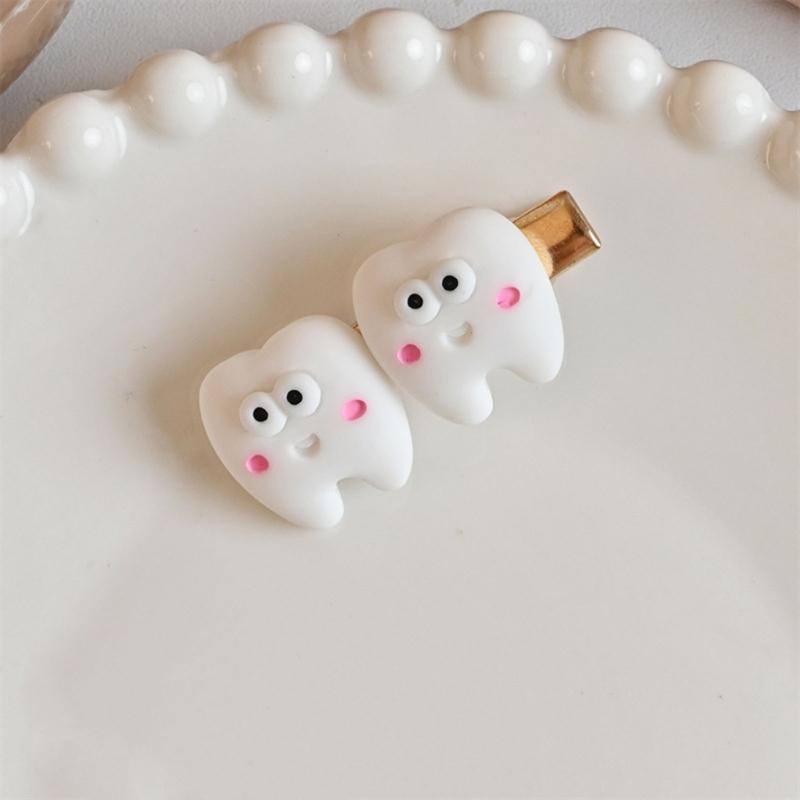 Tooth Hair Snap Clip Y2K Girls Accessories Sweet Handmade Hairpin Women Girl