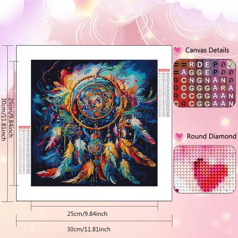 Owl Diamond Mosaic Dreamcatcher Diamond Painting Animal Full Square Round Drill Embroidery Cartoon Bedroom Decoration