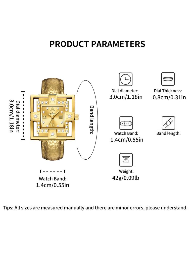 Yalalusi Luxury Hollow Square Ladies Watch Bling Crystal Frame Red Band Sunburs Red Dial Women Quartz Wrist Watch