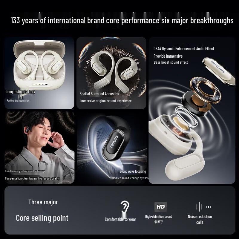 Philips TAT3769 True Wireless Ear-Hook Sport Earbuds