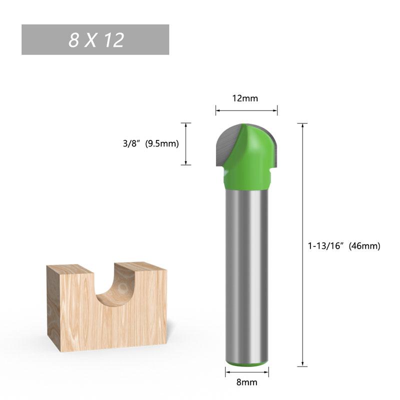 1pc 8mm Schaft Ball Nase Ende Mühle Runde Nase Cove CNC Fräsen Bit Radius Core Box Vollhartmetall router Bit Werkzeuge