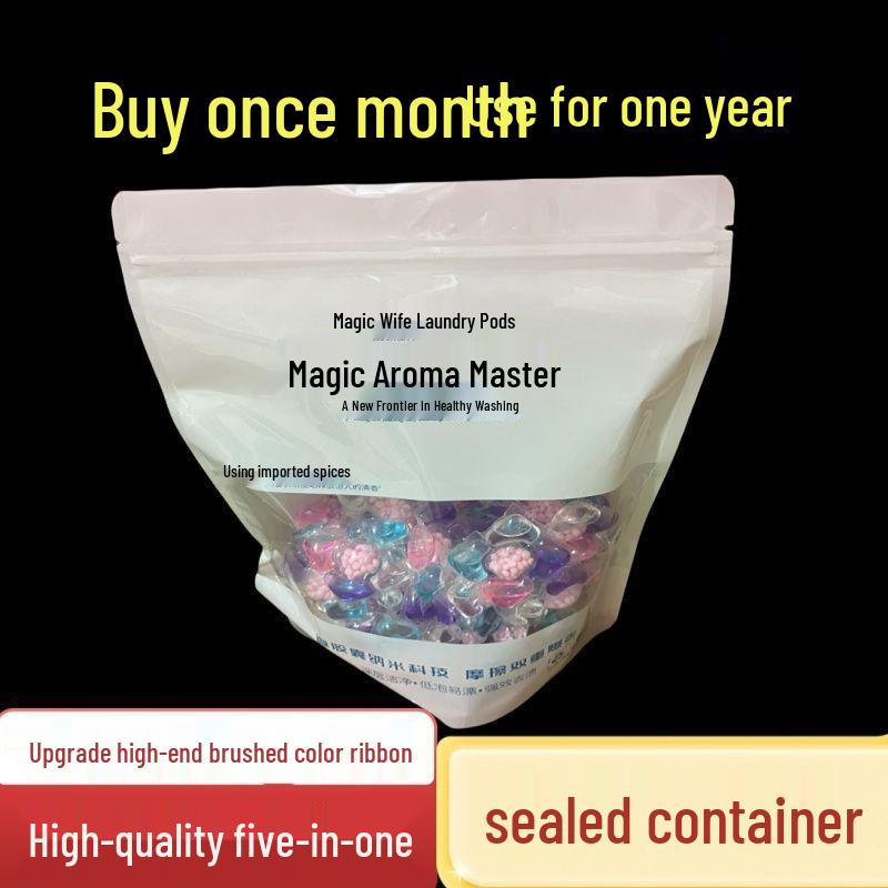 

Капсули для прання 5-в-1: Видалення плям, Пом якшення, Ароматизація, Стерилізація та Захист від кліщів