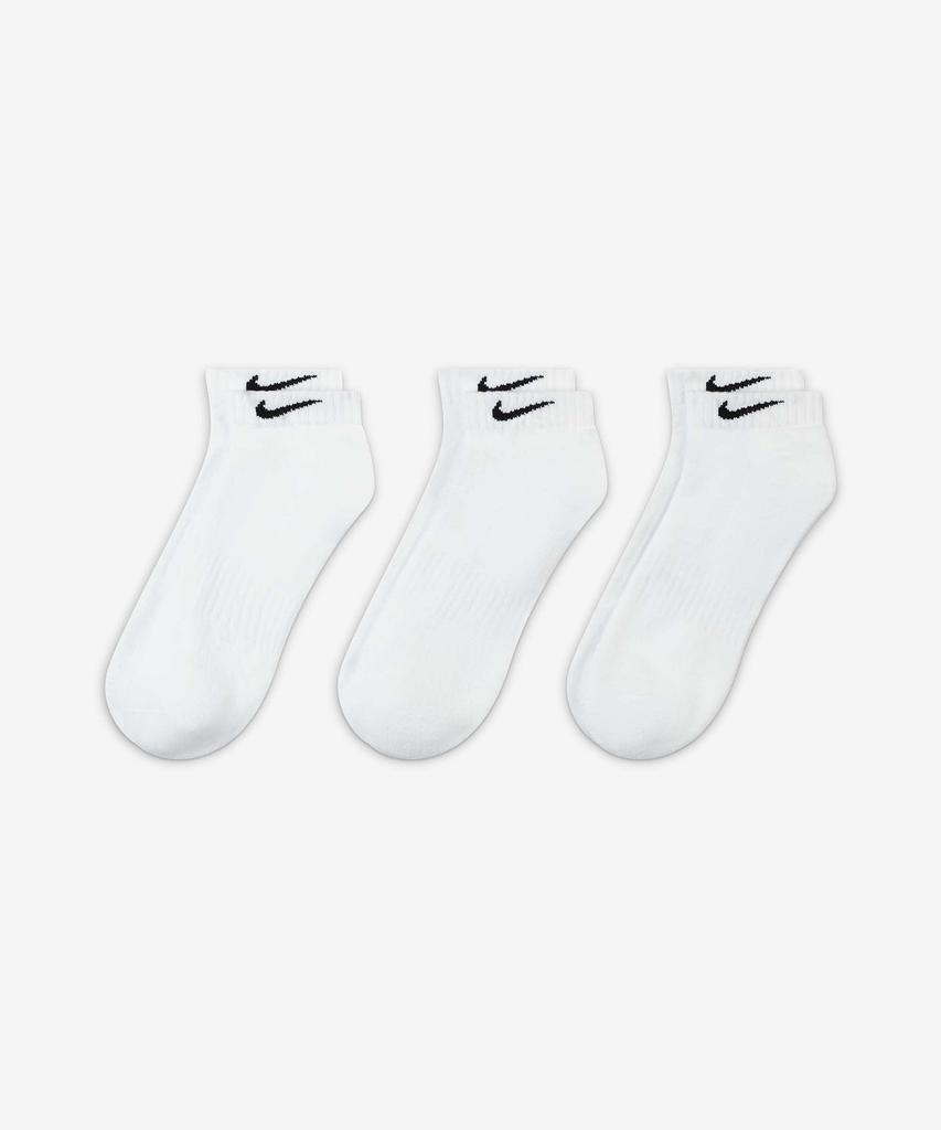 NIKE Everyday Cushioned Training Low Socks (3 Pairs) - White:Black / Sx7670-100