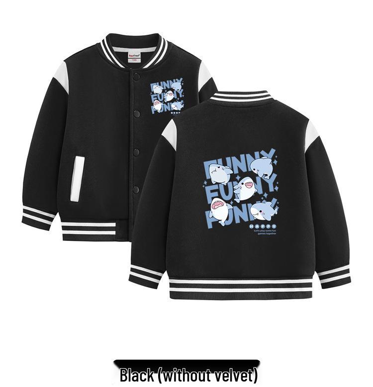 Baseballjacke mit Fleecefutter für Jungen: 2026 Neue Herbst-/Winter-Dicke Warme Lässige Oberbekleidung