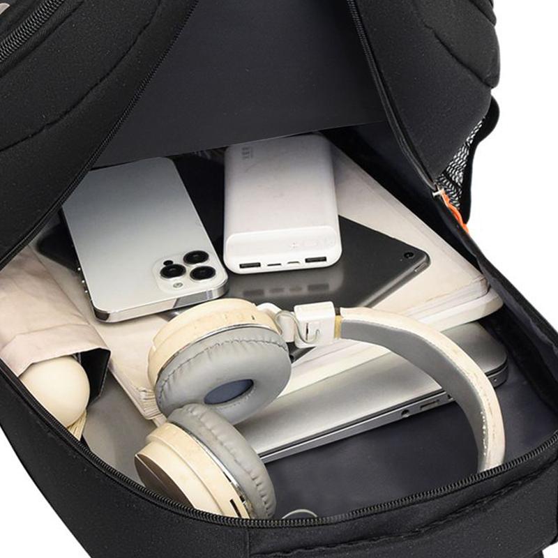 Men'S Double-Shoulder Bag With Multiple Compartments, Suitable For School And Travel, Made Of Nylon Material