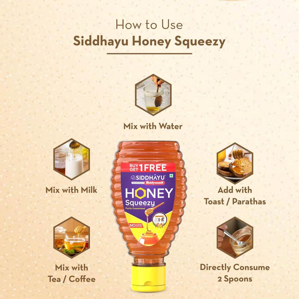 Baidyanath Asli Ayurved Honey Squeezy 400 Gm X 2 Pack Natural Immunity Boost No Sugar Added