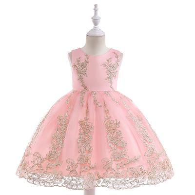 Champagne Flower Girl Dance Wedding Princess Tutu Sequined Applique Prom Dress
