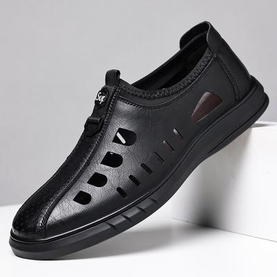 2025 Sommer neue Herren Alltags Freizeitschuhe Herren hohle atmungsaktive Ledersandalen Weichleder Weichsohlenschuhe 701