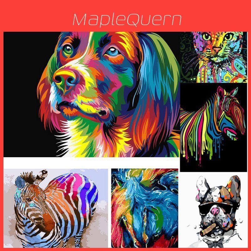 Vibrant Abstract Tiger And Lion Canvas Art For Modern Living Room Decor 40x30cm