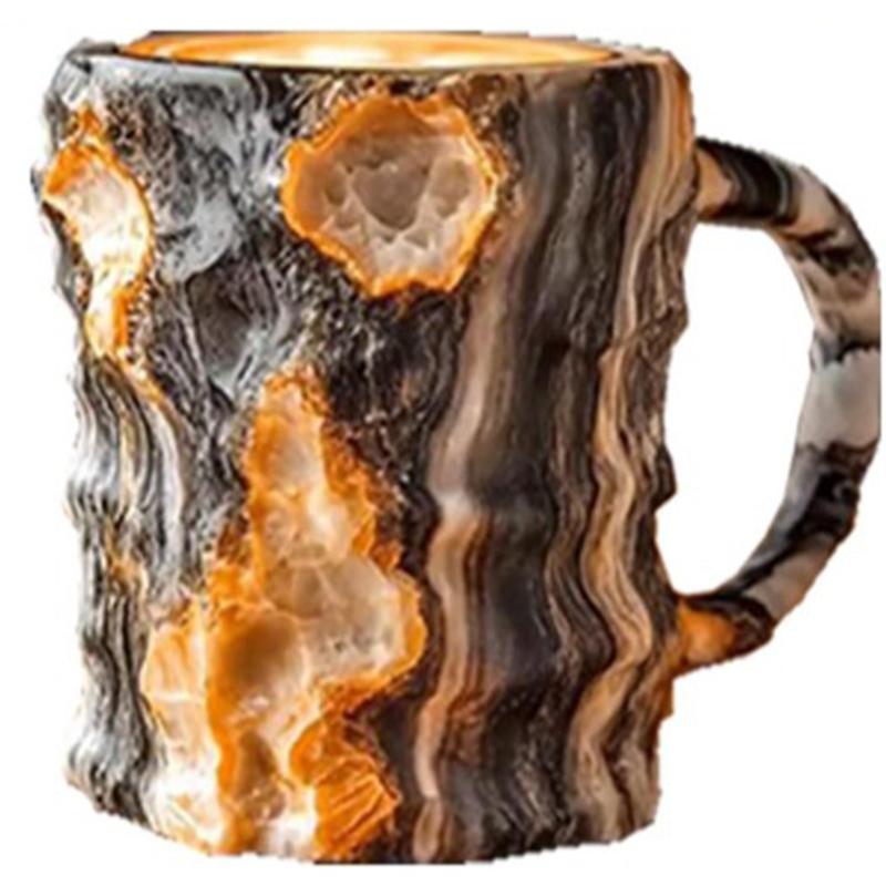 Mineral Crystal Resin Coffee Mugs Irregular Appearance Inner Wall Water Cups House Drink Milk Cups Imitation Mineral Crystal Cup