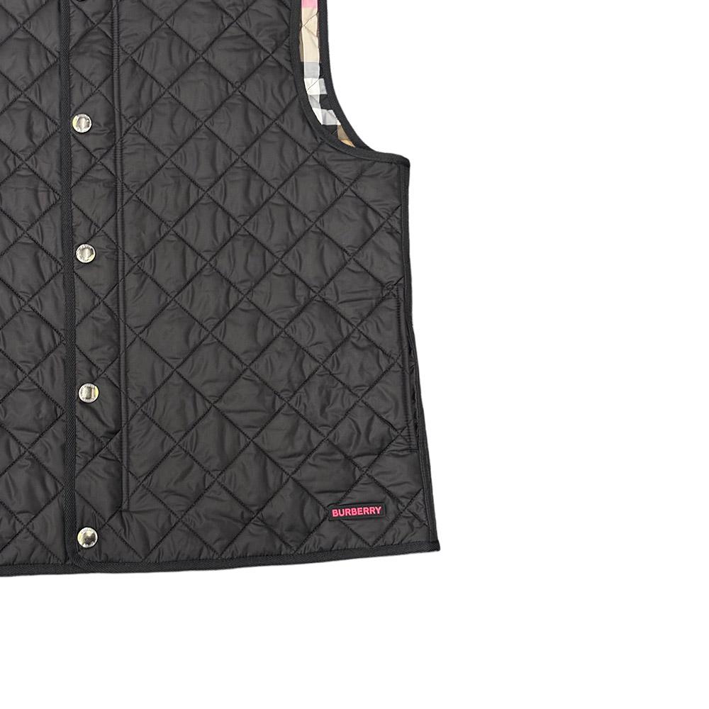Burberry Vests Men's Black Stand Collar Moderate Straight Fit 80914611