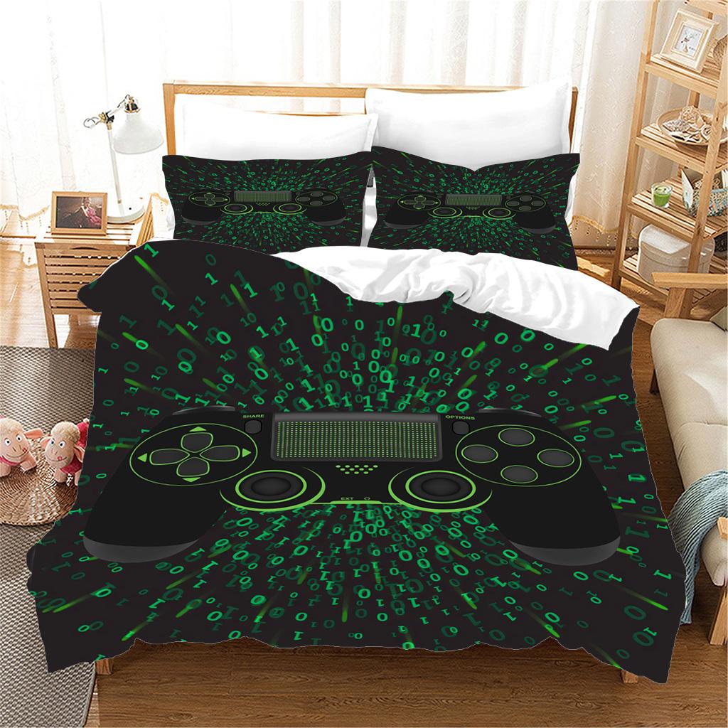 Gamepad Printing Three-Piece Digital Printing Quilt Cover Pillowcase Sheet