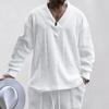 Men'S Large V-Neck Loose Casual Long Sleeved Shirt Sports Top