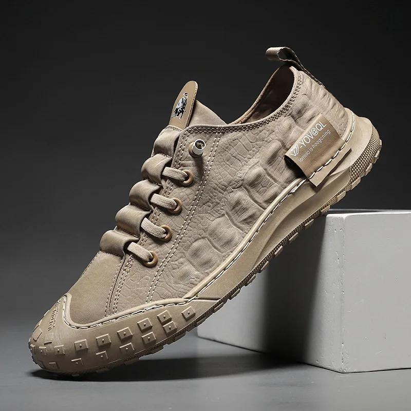 Canvas Loafers Breathable Autumn lace up comfortable Casual Shoe Outdoor Sneakers shoes Men's Vulcanize Shoes Men Fashion