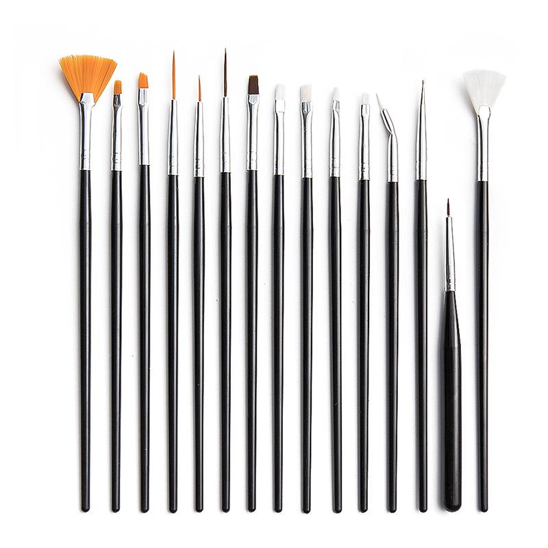 

15-Piece Mandala Drawing & Nail Art Fineliner Brush Set with Plastic Handles