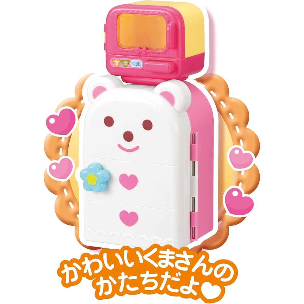 Pilot Mel-chan Kitchen Play Set with Microwave and Refrigerator Accessories Pink for Ages 3 and Up