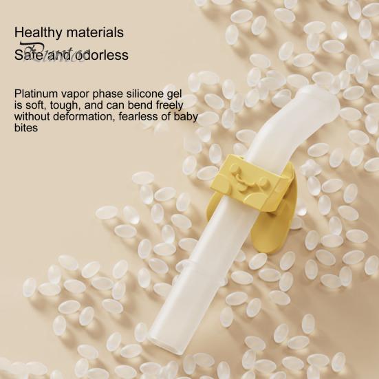 Adjustable Rabbit Buckle Silicone Drinking Straw Children Baby Supplementary Food Porridge Soup Assist Water Cup Straw for Kids