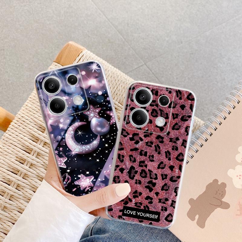 Leopard Mjukt Transparent Silikonfodral För Xiaomi Redmi Note 13 14T 15 Samsung A55 A35 S24 FE S25 iPhone Huawei Honor 200 Kameraskydd Stöttåligt Skydd